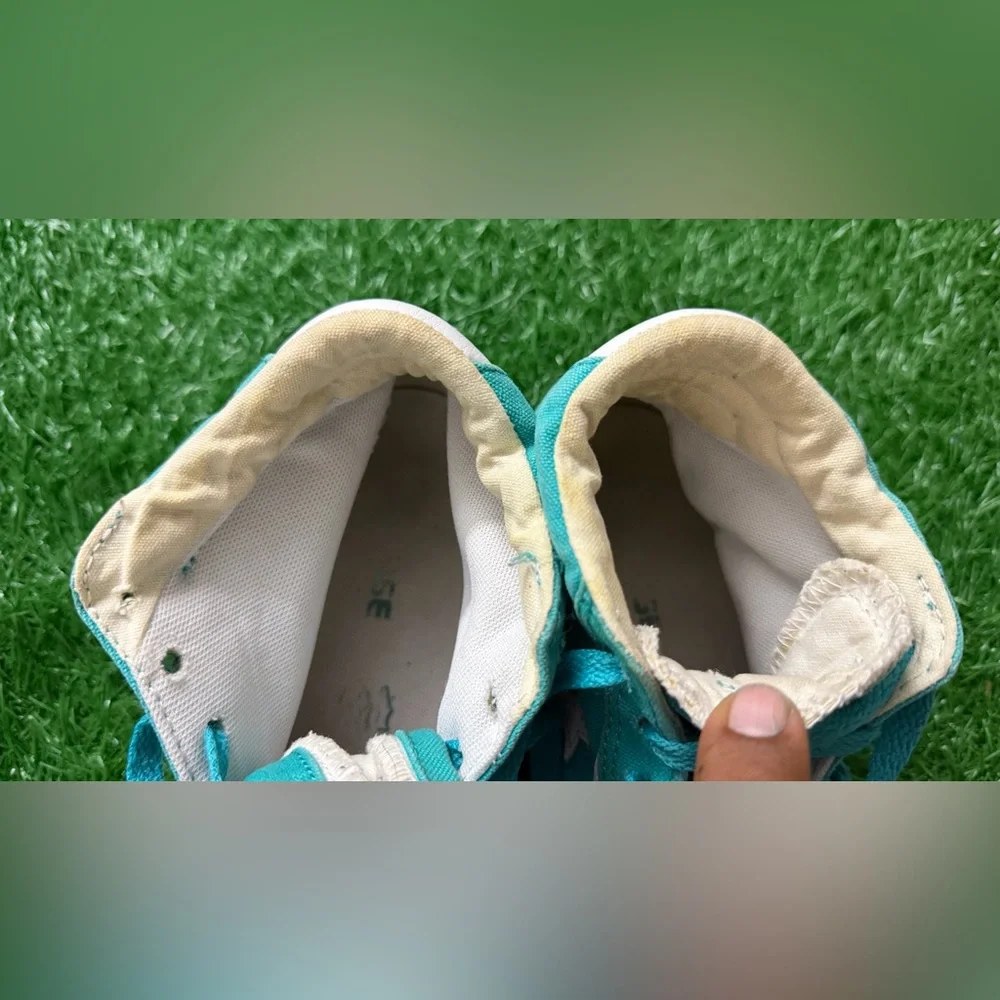 Converse Teal and White Unisex Sneakers‎ Size M-7 W-8.5 - Picture 6 of 9